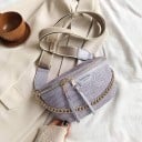 Dámská ledvinka s krokodýlím vzorem a ozdobným řetězem Široký nastavitelný popruh přes rameno Dvousměrný zip PU kůže 16 x 25 x 3 cm 4