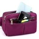 Dámská ledvinka z polyesteru a nylonu Několik oddílů na zip Přední kapsa na zip Popruh s plastovou sponou 23 x 10 x 14 cm 6