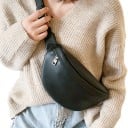 Dámská ledvinka z PU kůže ve tvaru půlměsíce Hlavní oddíl na zip Široký nastavitelný popruh Přes pas i crossbody 27 x 13 x 7 cm 5