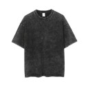 Damska luźna koszulka z krótkim rękawem Top w stylu ulicznym z okrągłym dekoltem Modny luźny krój Wygląd vintage na co dzień 1