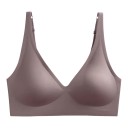Dámska mäkká bezešvá podprsenka bez kostic s výstrihom do V so širokým spodným lemom a nastaviteľnými ramienkami na každodenné nosenie 9