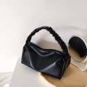 Dámská malá kabelka do ruky z umělé kůže Měkká baguette taška s nařaseným uchem a zipem Minimalistický styl 27 x 14 x 8 cm 2