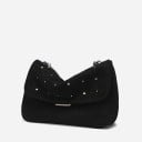 Dámská malá kabelka přes rameno z umělé kůže Prošívaná crossbody taška s klopou a kovovými cvočky Řetízkový popruh 26 x 20 x 9 cm 1