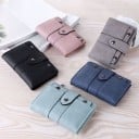 Dámská malá peněženka na výšku s páskem na stiskací knoflík Boční zip Ozdobné kovové nýty Vintage vzhled PU kůže 13 x 9,5 x 2,5 cm 7