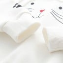 Dámska mikina s kapucou a potlačou kočičieho obličeja Tlapky na rukávoch Stahovacia šnúrka Žebrované manžety a lem Dlhý rukáv Polyester 6