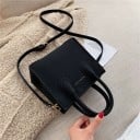 Dámská mini crossbody kabelka do ruky i přes tělo Dvě horní ucha a dlouhý nastavitelný popruh PU kůže a polyester 18 x 9,5 x 16 cm 2