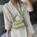 Dámská mini crossbody kabelka s uchem do ruky PU kůže s krokodýlím vzorem Odnímatelný popruh Přední klopa Rozměr 17,5 x 11,5 x 7 cm Do města 8