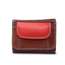 Dámska mini peňaženka z pravej kože Viacfarebné prevedenie s kontrastným prešívaním Predná kapsa s chlopňou Rozmery 10 x 8 x 2 cm 2