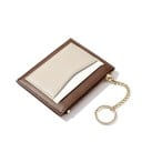 Dámská mini peněženka na karty a klíče s kapsou na zip Řetízek s kroužkem na klíče Kontrastní provedení z umělé kůže 11,5 x 9,5 x 1,3 cm 1