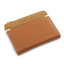 Damska mini portmonetka z sztucznej skóry na zamek Dwukolorowy design ze złotymi metalowymi detalami Mały format 11,5 x 9,5 x 1,5 cm 3