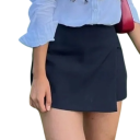 Damska mini spódniczka asymetryczna z wysokim stanem Elegancka krótka spódniczka do miasta Stylowa spódnica na imprezę Nowoczesna moda uliczna 2
