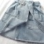Damska mini spódniczka jeansowa z paskiem 2