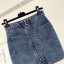 Damska mini spódniczka jeansowa z zamkiem 2