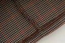 Dámská mini sukně s rozparkem vpředu Přiléhavý střih Hnědý vzor kohoutí stopa s červenými a tmavě modrými linkami Polyester 6
