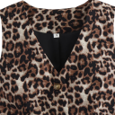 Damska modna kamizelka w leopardzim wzorze Wycięcie w kształcie V Zapięcie na guziki Stylowa kamizelka z lekkiego poliestru Elegancki zwierzęcy design 2