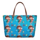 Dámská neoprenová kabelka s potiskem zdravotní sestřičky 39 x 29 x 11,5 cm Prostorná taška s hnědými uchy Dárek pro zdravotní sestry 3