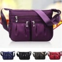 Dámská nylonová crossbody kabelka přes rameno Více kapes na zip vpředu i vzadu Nastavitelný popruh 27 x 10 x 20 cm Na každý den 8
