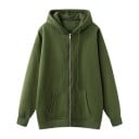 Dámska oversize mikina na zips s kapucňou Voľný strih so spadnutými ramenami Klokaní kapsa Žebrované manžety a lem Polyester s bavlnou 1