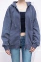 Dámska oversize mikina na zips s kapucňou Voľný strih so spadnutými ramenami Klokaní kapsa Žebrované manžety a lem Polyester s bavlnou 13