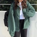 Dámska oversize mikina na zips so stojáčikom Mäkko fleecový povrch Rukávy s pružným lemom Vrecká na prednom diele Polyester a spandex 5