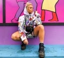 Dámská oversize mikina s kapucí v hip hop stylu Celoplošný kreslený potisk s lebkami a růžemi Šňůrky v kapuci Polyester se spandexem 6