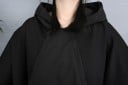 Dámska oversize súprava mikina s kapucňou a teplákmi Čierna Široké netopierie rukávy Klokaní vrecko Gombíky na bokoch Voľné nohavice Polyester 4