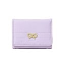 Dámska peňaženka 11 x 8 x 2 cm s mašličkou Prešívaný povrch Mäkka jemná umelá koža Kompaktné elegantné prevedenie 10