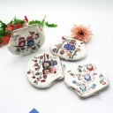 Dámska peňaženka na mince s potlačou sov a retro kovovým zapínaním Malý mincovník z polyesteru s podšívkou Na drobné aj platobnú kartu 11 x 8 cm 6