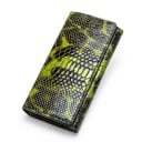 Dámska peňaženka s lesklým hadím vzorom Reliéf šupín Zapínanie na klopu Pravá koža a polyester Elegantný doplnok do kabelky 4