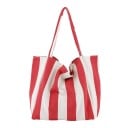 Dámská plátěná taška přes rameno s pruhovaným vzorem Velká měkká nákupní taška Dlouhá ucha Plátno a polyester 39 x 35 x 21 cm 4