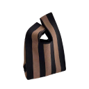 Dámská pletená kabelka s pruhovaným vzorem 20x35 cm polyester s bavlněnou podšívkou pro každodenní nošení i volný čas 2