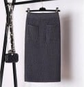 Dámská pletená midi sukně s kapsami Žebrovaná pouzdrová sukně s pružným pasem a rozparkem Viskóza se spandexem Elegantní sukně do práce 1