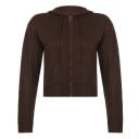 Dámská pletená mikina na zip s kapucí Kratší střih Dlouhý rukáv Přední kapsy Šňůrky v kapuci Žebrované lemy Polyester se spandexem 4