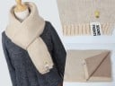 Dámská pletená zimní šála 200 x 40 cm Hřejivá dvoutónová pletenina Akryl s vlnou a kašmírem Žebrované konce Na krk i dekolt 20