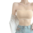 Damska podprsenka bandeau z koronkowym wykończeniem uniwersalny rozmiar nylon elastan do codziennego noszenia pod odzieżą 6