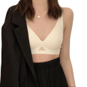 Dámská podprsenka bez zapínání s hlubokým výstřihem elastan nylon lehký pružný materiál pro pohodlné každodenní nošení 3