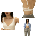 Dámská podprsenka bez zapínání s hlubokým výstřihem elastan nylon lehký pružný materiál pro pohodlné každodenní nošení 5