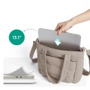 Dámská polstrovaná taška přes rameno crossbody kabelka 31 x 25 x 12 cm 9,3 l polyester s pouzdrem na notebook 13,1 palce do školy i práce 9