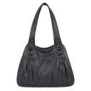 Dámska priestranná kabelka cez rameno Dve ucha s kovovými nýty Niekoľko oddelení na zips Predné vrecká so zipsom Umelá koža 36 x 25 x 12 5