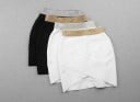 Dámská přiléhavá mini sukně s širokým pasem zdobeným kamínky Překřížené pruhy látky Lem s cípy Nylon umělé hedvábí a spandex 10