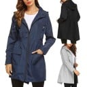 Dámská prodloužená bunda s kapucí a celopropínacím zipem Pružný stažený pas Dvě velké kapsy s klopou Dlouhý rukáv Polyester 5