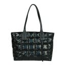 Dámská prošívaná kabelka přes rameno 38 x 16 x 30 cm Velká lesklá shopper taška se dvěma dlouhými uchy Prostorný obdélníkový tvar 10