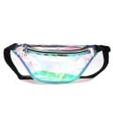 Dámská průhledná ledvinka z PVC fólie Hlavní oddíl na zip Barevně lemované okraje Nastavitelný popruh se sponou 32 x 8 x 15 cm 4