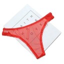 Dámská průhledná síťovaná tanga s ozdobnými vlnkovými okraji jemné sexy spodní prádlo na každodenní nošení univerzální velikost 3
