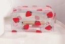 Damska przezroczysta kosmetyczka z PVC z nadrukiem owoców w kształcie serc lub kwiatów Zapięcie na zamek błyskawiczny Wymiary 10 x 19 x 10 cm 4