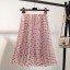Dámska ružová tylová sukňa s bodkami 1