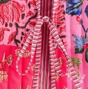 Dámská růžovočervená vesta se vzory a výstřihem do V Stylová vesta na zavazování s tkaničkou Lehká elegantní vesta z polyesteru pro moderní outfit 7