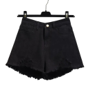 Damska shorts Hög midja Med fickor Jeans Slitna Utförande Bomull Terylen Sommarmodern denim shorts 3