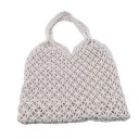 Dámska sieťovaná plážová taška z bavlny Uzlovaný vzor z bavlnených šnúr Ucha zo zviazaných šnúr Otevřená taška do ruky 33 x 27 cm 1