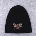 Dámska slabšia čiapka beanie s ozdobnou včelou vyšívanou z korálikov a trblietavých kamienkov Materiál polyester a bavlna Univerzálna 2